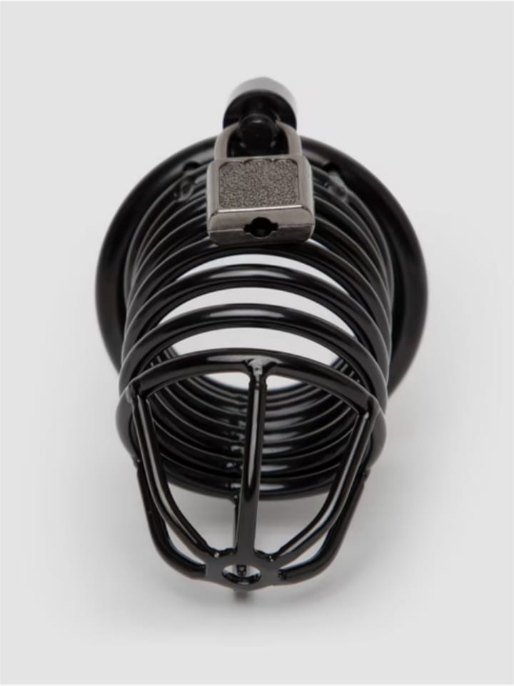 Steel Lock Chastity Cage for Men – Black Metal Secure Design 4.5 Inch